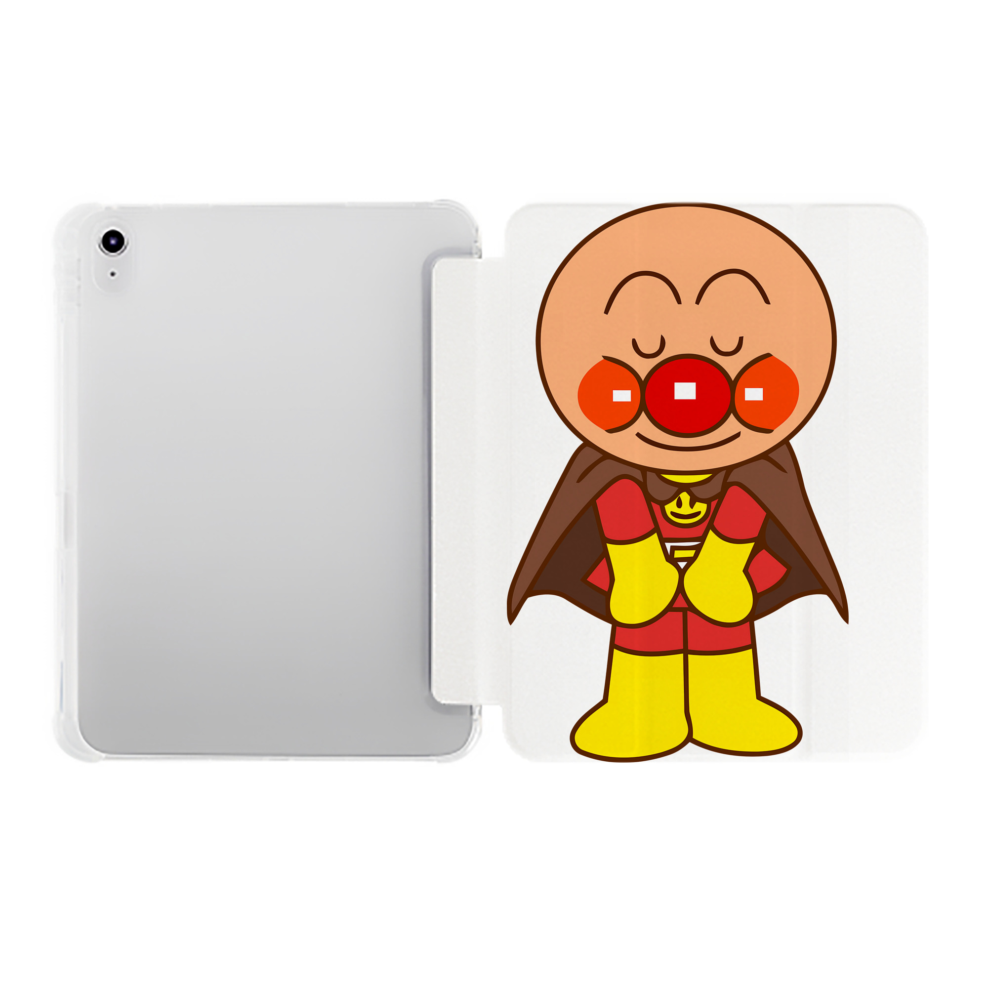 （画像用） アンパンマン Anpanman IPad ケース ペン収納付き 三つ折りスタンド PUレザー×シリコン 対応機種9.5/10.5/10.9インチ